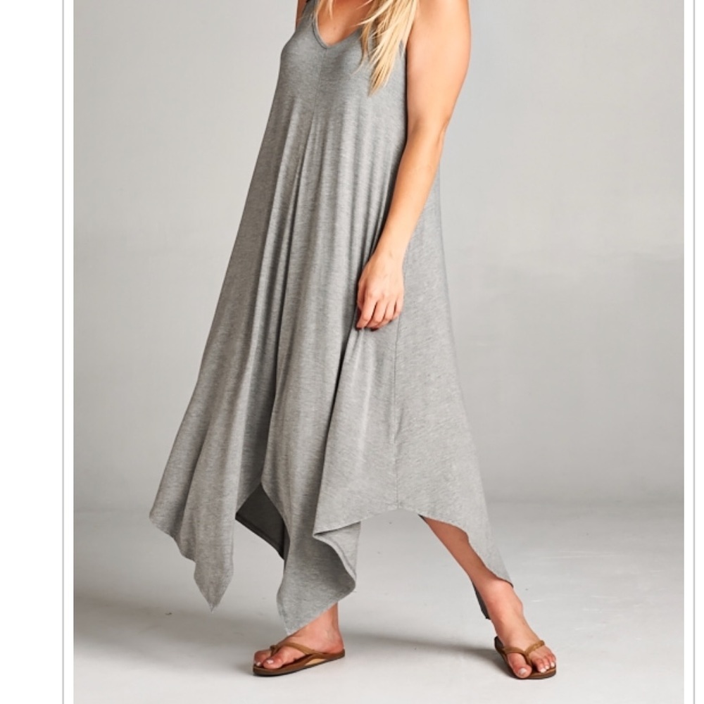 Light Gray Crotchet Strap Summer Maxi Dress Plus